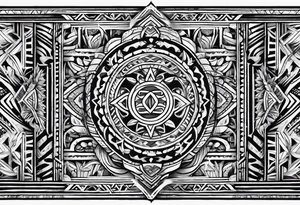 Polynesian tribal pattern forearm tattoo idea