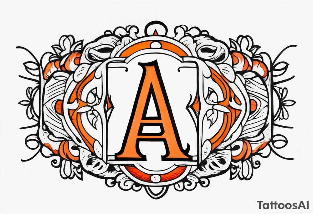 A headband with the letters A R in the middle tattoo idea