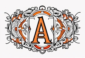A headband with the letters A R in the middle tattoo idea