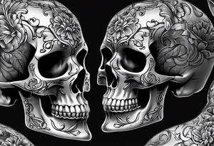 realistic skulls 3d tattoo idea