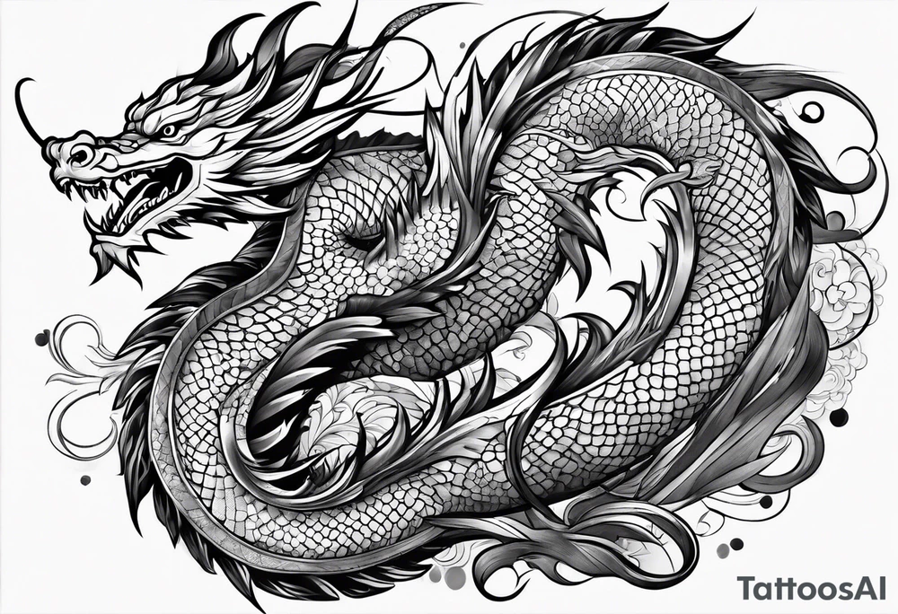 Dragón chino tattoo idea