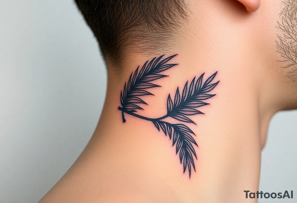 woven palm leaves tattoo idea
