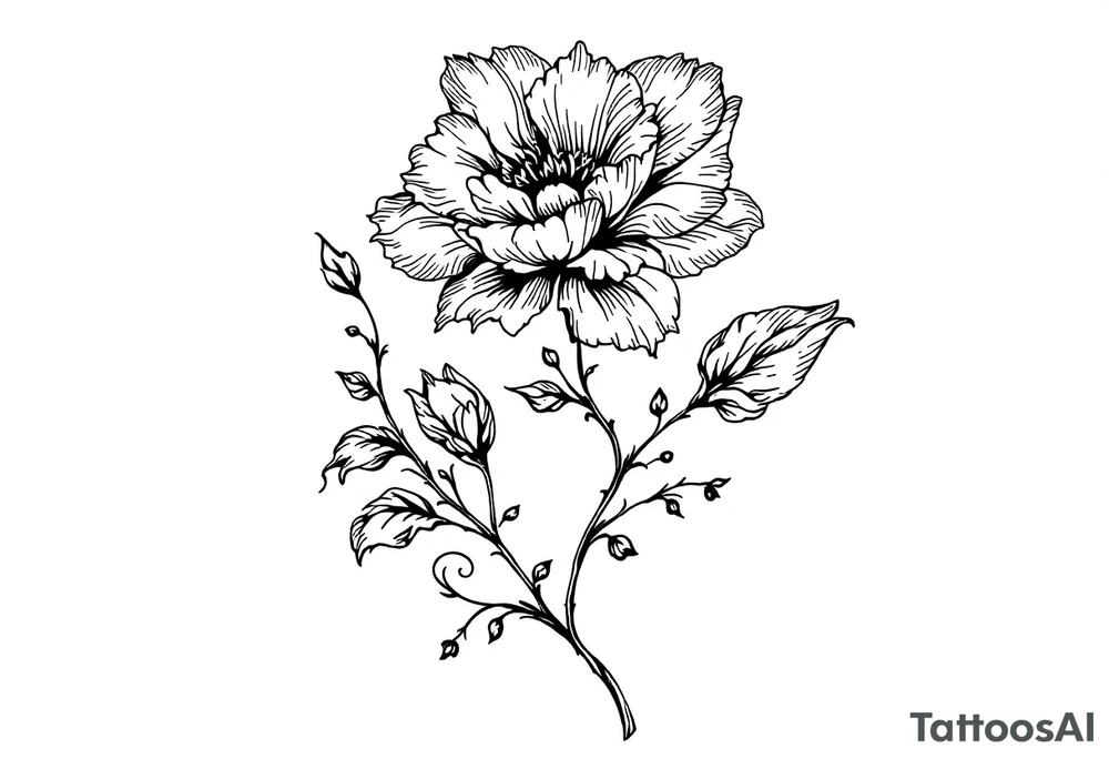 "She gave me a reason to live" as the stem blooming into a flower tattoo idea