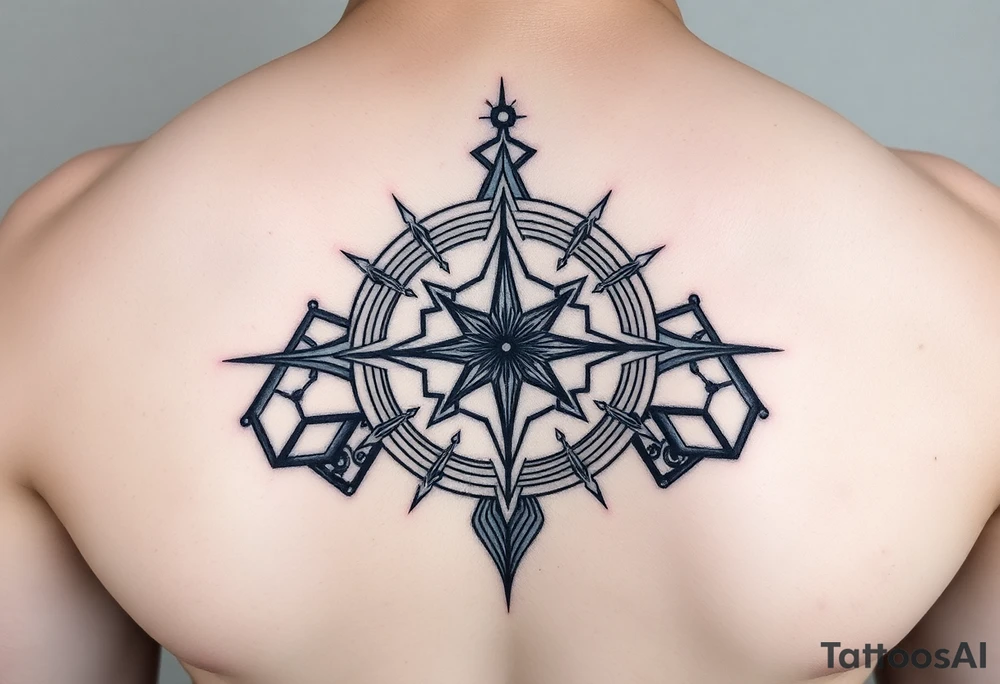 celestial space with the scales of time tattoo idea
