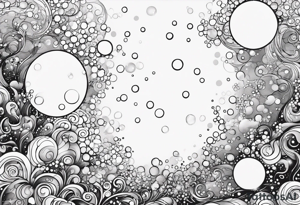 Draw me some magical really simple underwater bubbles and simple stars tattoo idea