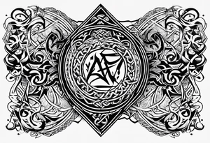 viking runes and knots tattoo idea