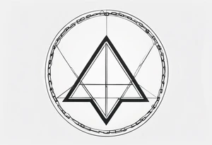 Simplistic symbol large delta inside a circle made from chain tattoo idea