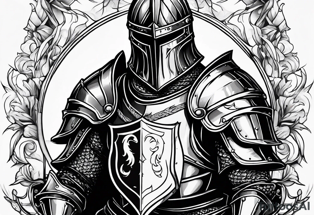 knight with heavy armor tattoo idea