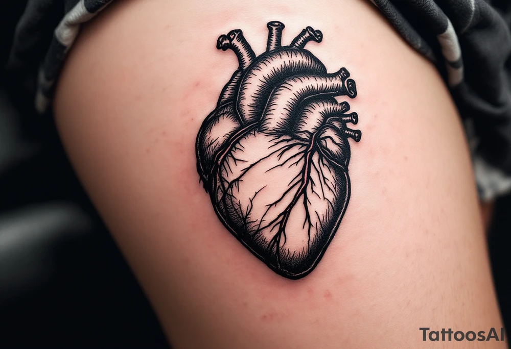 antomically percise heart tattoo idea