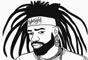 Bart Simpson with dreadlocks rapper tattoo idea