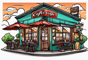 Town cafe logo tattoo idea