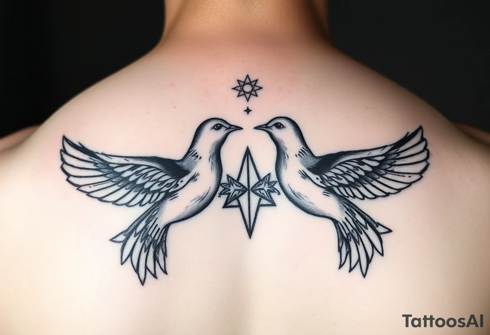 Two doves with amaya tattoo idea