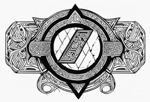 Valhalla sword shield dragon axe Valknut tattoo idea