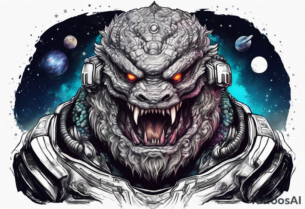 Space monster tattoo idea