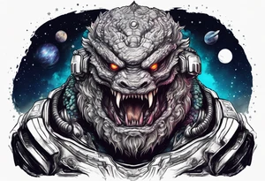 Space monster tattoo idea