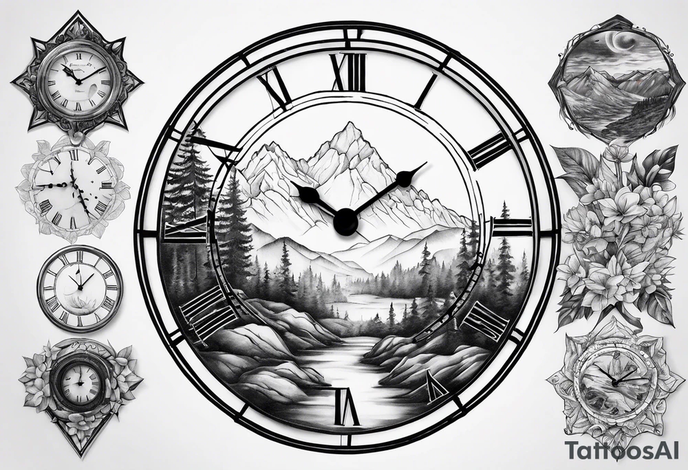 nature element clock memorial tattoo simple design tattoo idea nature element clock memorial tattoo simple design tattoo idea