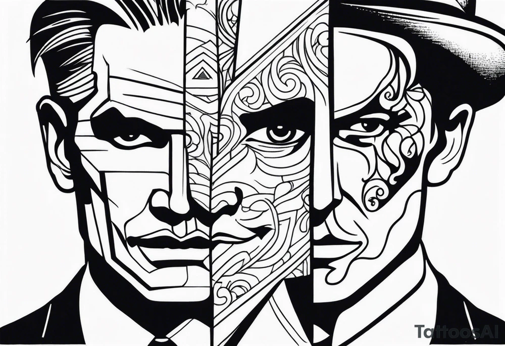 Two face tattoo idea