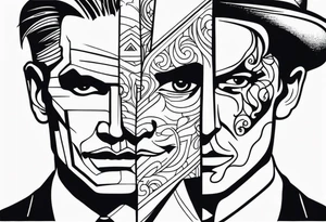 Two face tattoo idea