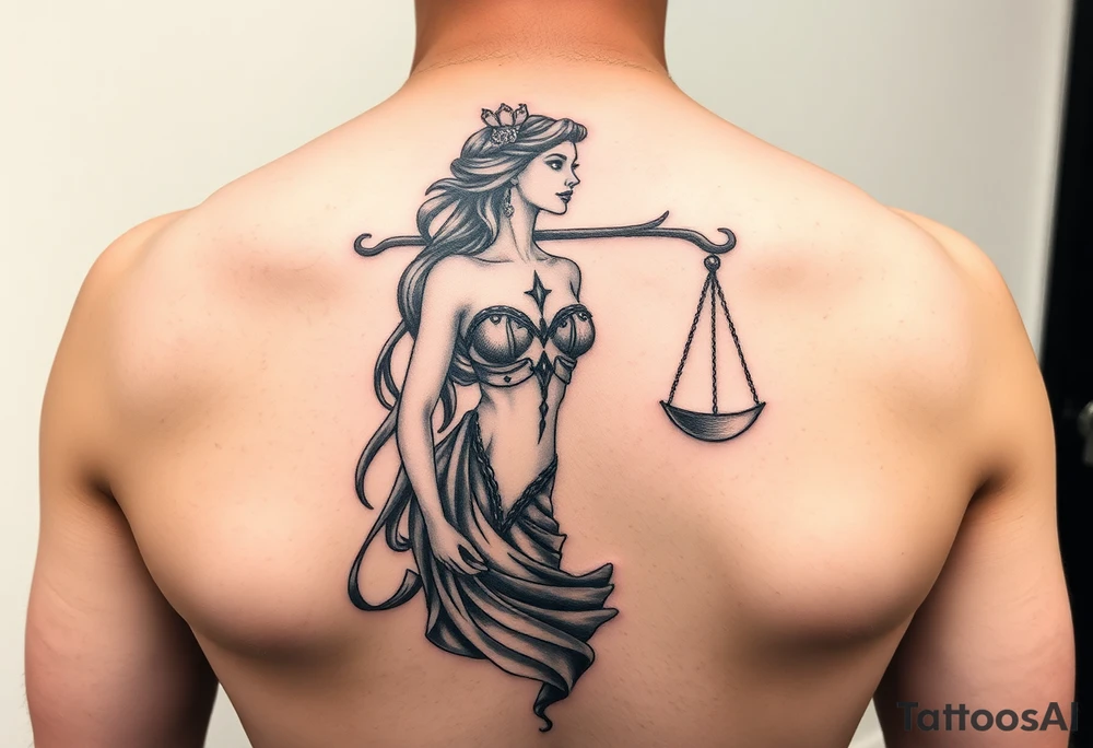 lady libra tattoo idea