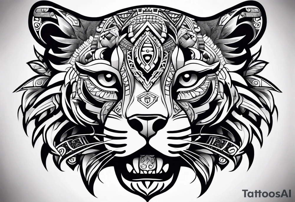 aztec full jaguar tribal tattoo idea