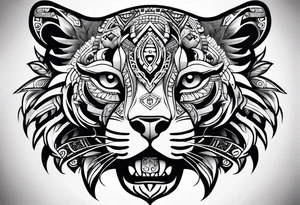 aztec full jaguar tribal tattoo idea