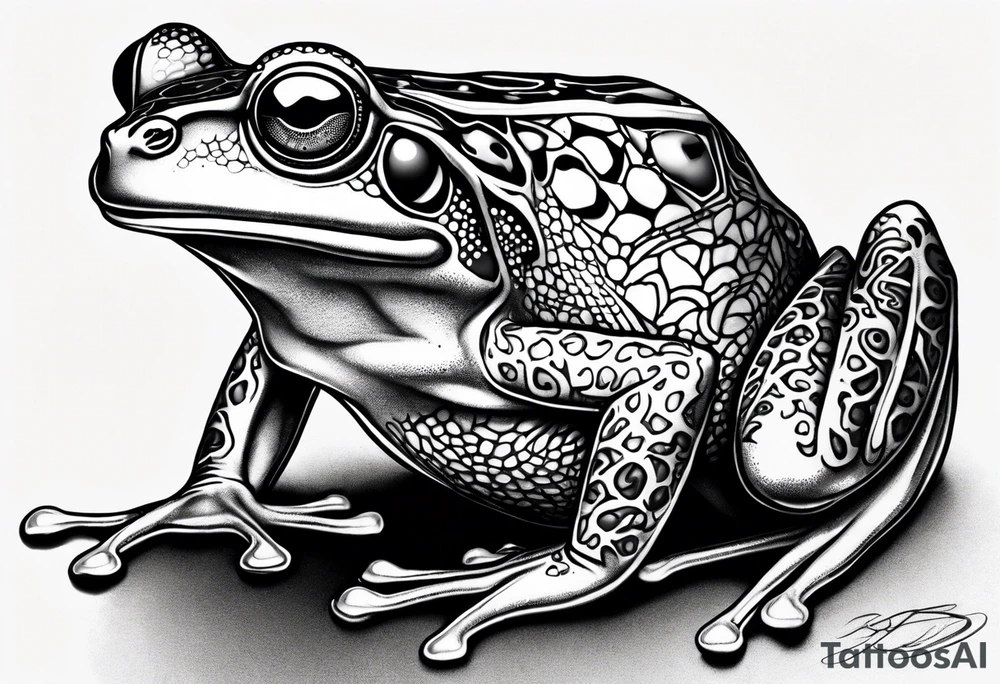a psychedelic frog tattoo idea