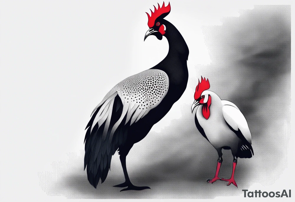 rooster and ibis tattoo idea