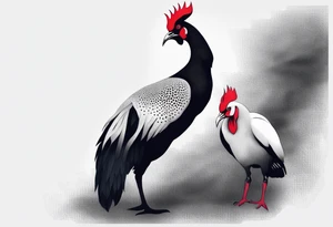 rooster and ibis tattoo idea
