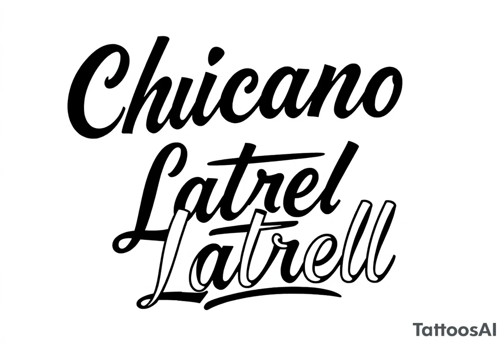 Chicano new school cursive style that says Latrell tattoo idea