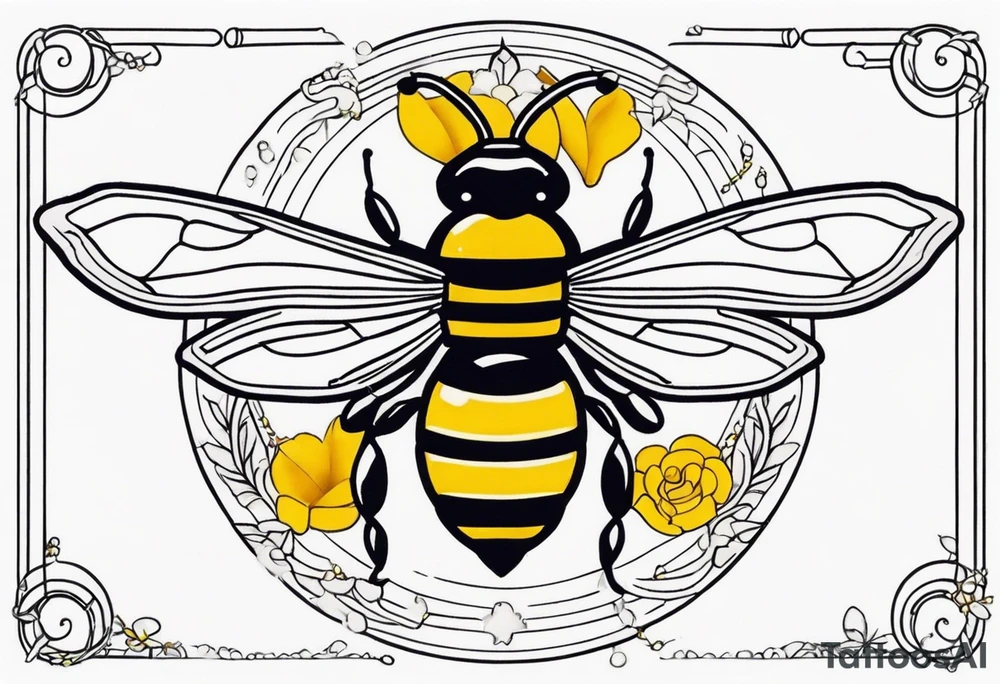 libra with bee tattoo idea