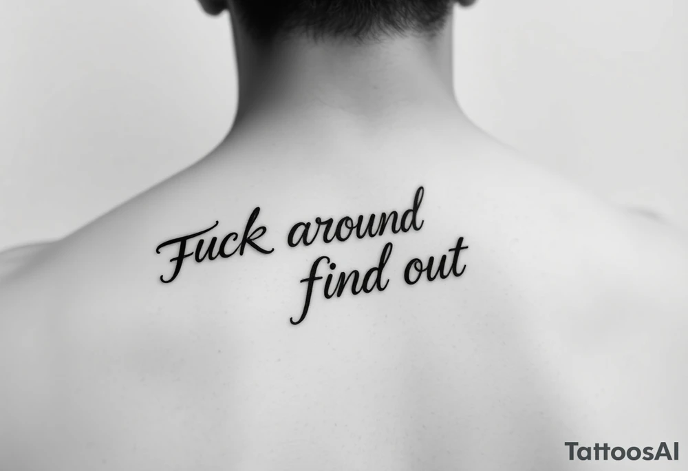 Fuck around and find out script tattoo tattoo idea