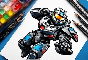 Halo Marine reaching for the sky tattoo idea
