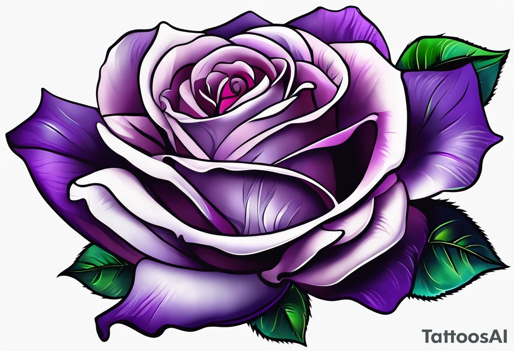 Purple rose tattoo idea