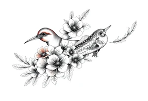 Exotic birds, Exotic flowers, Coy fish, a symbol of strength, a symbol of redemption, & with feathers tattoo idea