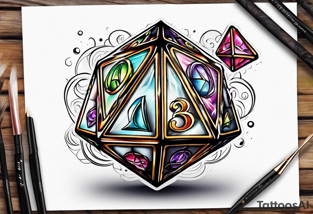 a twenty sided die tattoo idea