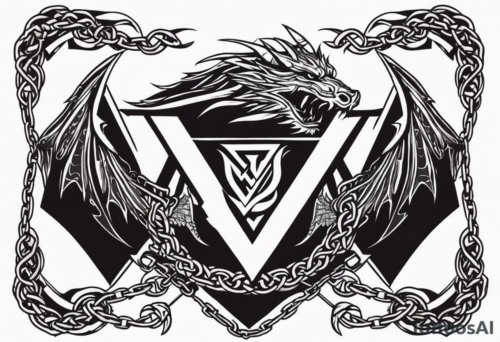 Valhalla sword shield dragon axe Valknut barbed wire chains tattoo idea Valhalla sword shield dragon axe Valknut barbed wire chains tattoo idea