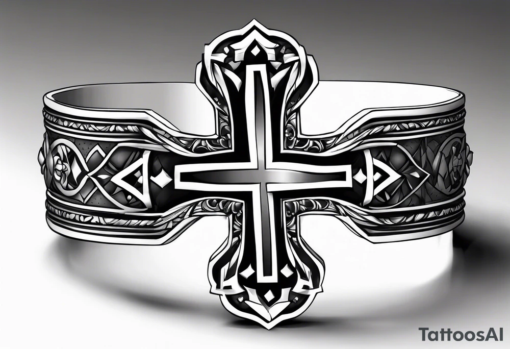 Bracelet with Coptic cross tattoo idea