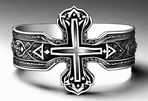 Bracelet with Coptic cross tattoo idea