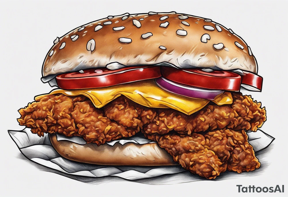 A fried chicken sandwich tattoo idea