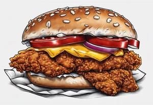 A fried chicken sandwich tattoo idea