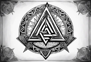 Valhalla valknut shield lightning sword tattoo idea