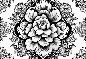 Paw print made with flowers tattoo idea