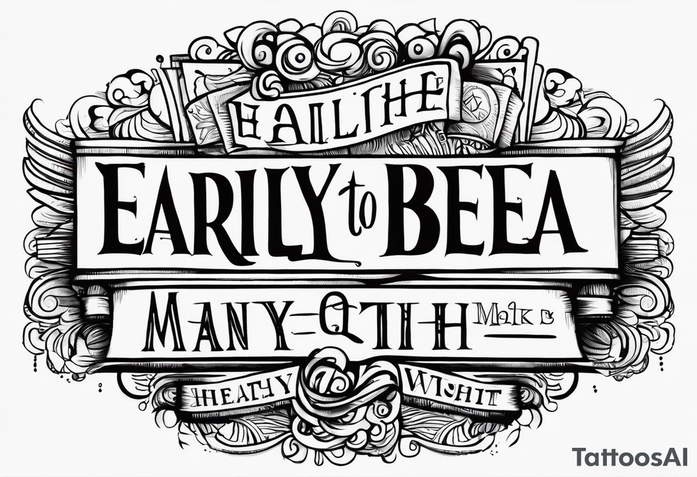 Early to bed, Early to rise, Makes a man young healthy and wise tattoo idea
