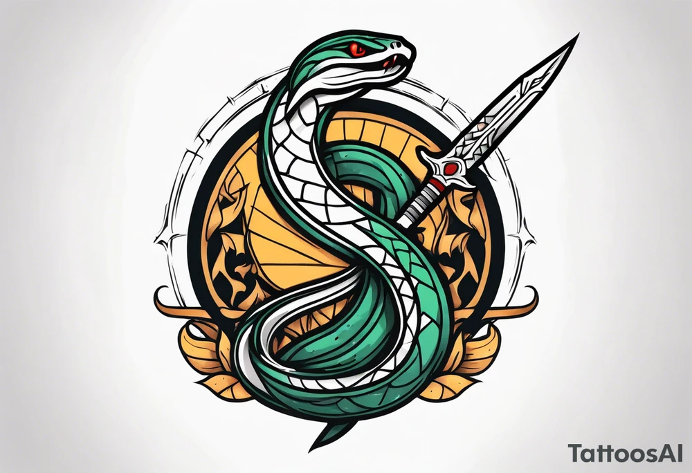 snake and dagger tattoo idea