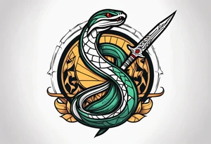 snake and dagger tattoo idea