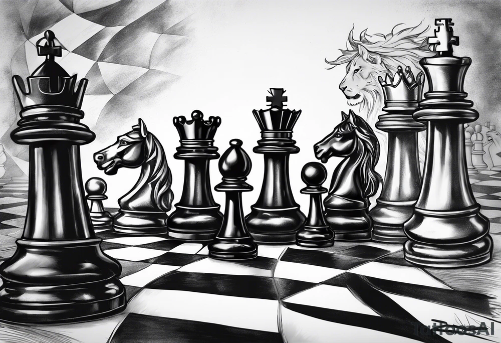 chess pieces falling down but the king remains on sold ground tattoo idea chess pieces falling down but the king remains on sold ground tattoo idea