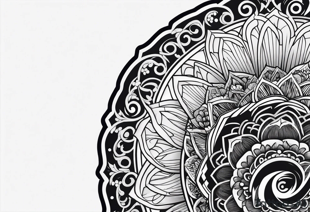 Black Japanese fan tattoo idea
