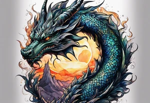 dark sun dragon king tattoo idea