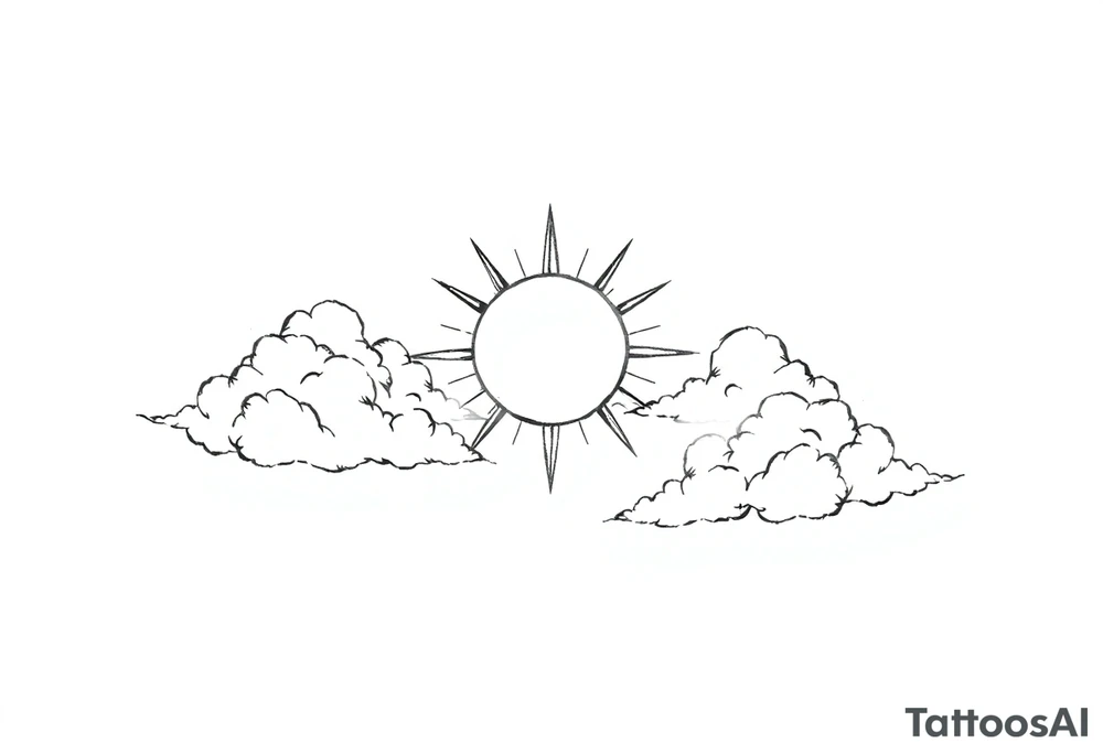 The clouds, the sun, and the moon tattoo idea