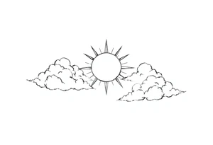 The clouds, the sun, and the moon tattoo idea